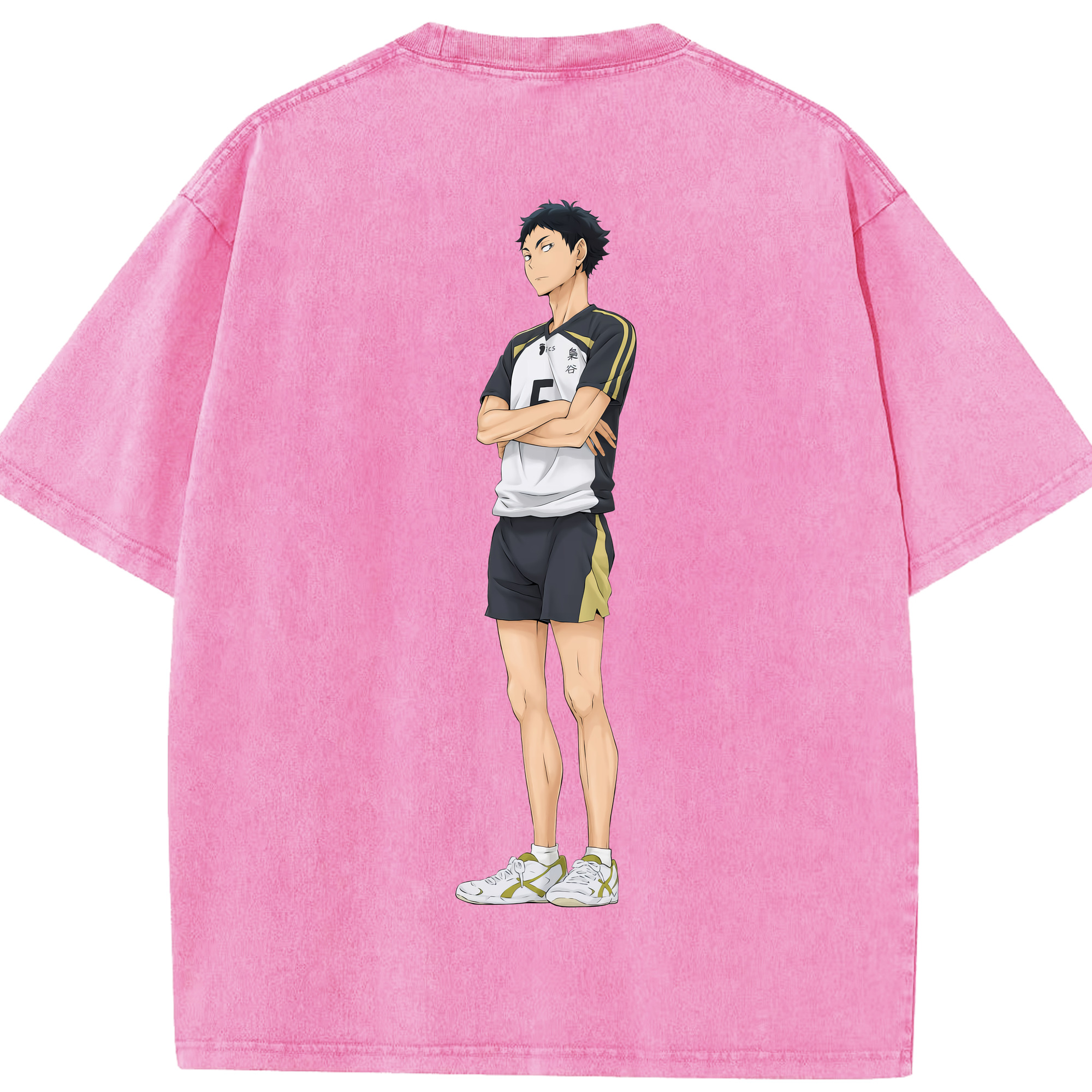 （画像用） ハイキュー!! Haikyu!! 綿100% ヴィンテージ風 半袖Tシャツ（背面プリント）